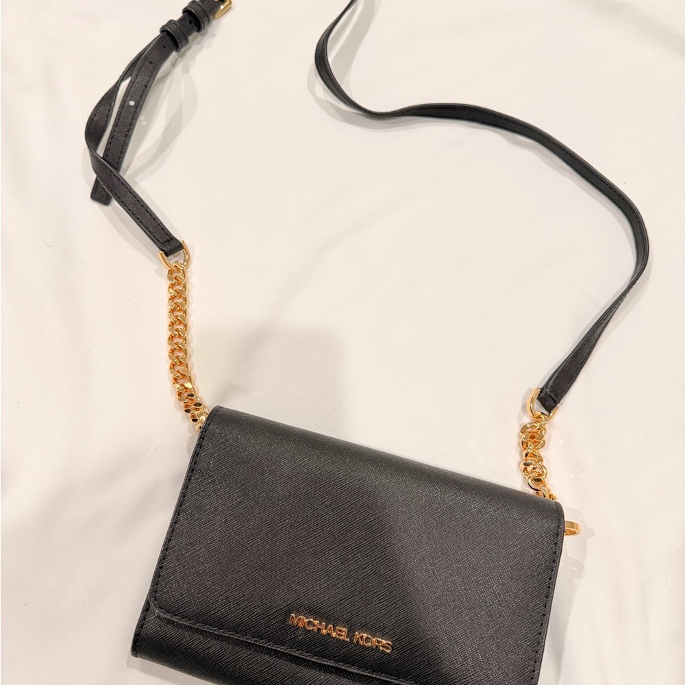 Michael Kors Black and Gold Crossbody Bag